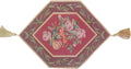DaDa Bedding Romantic Floral Field of Roses Burgundy Red Tapestry Table Runner (5594) - DaDa Bedding Collection