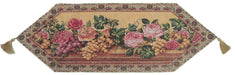 DaDa Bedding Romantic Parade of Fruit & Roses Floral Tapestry Table Runner (14426) - DaDa Bedding Collection
