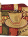 DaDa Bedding Set of 3-Pieces - Smell of Coffee Café Cup Orange Brown Woven Tapestry Dining Table Runners (9912) - DaDa Bedding Collection