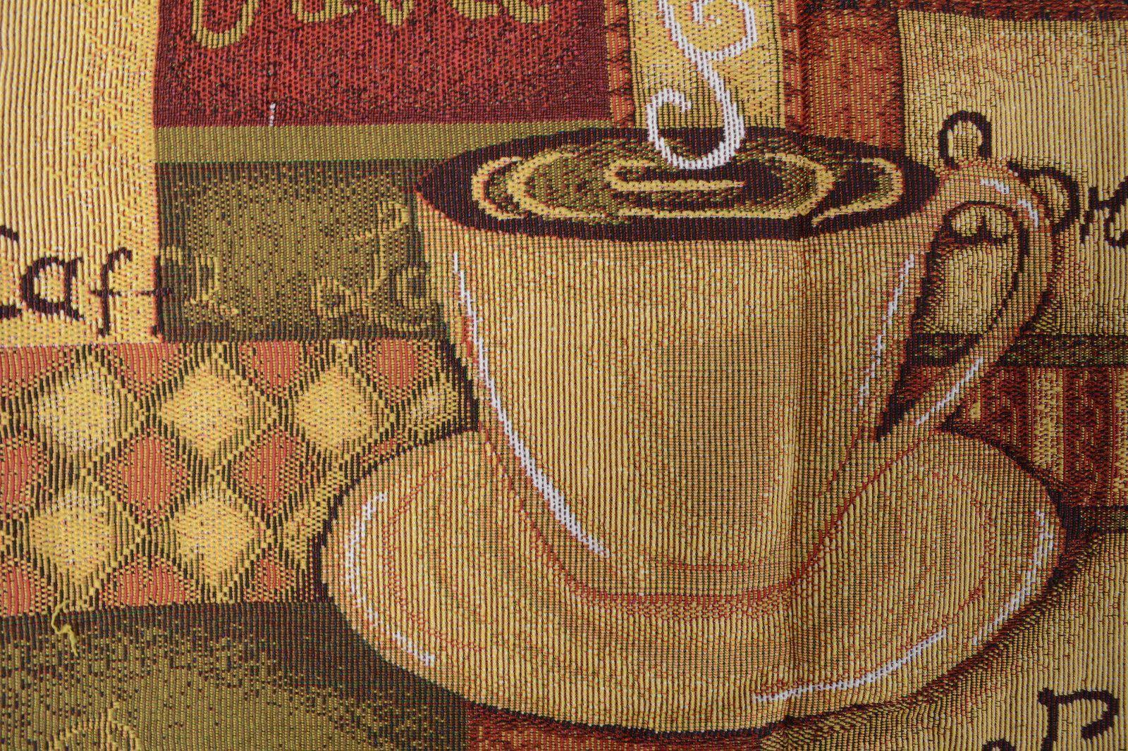 DaDa Bedding Smell of Coffee Cup Latte Java Brown Tapestry Table Runner Cloth (9912) - DaDa Bedding Collection