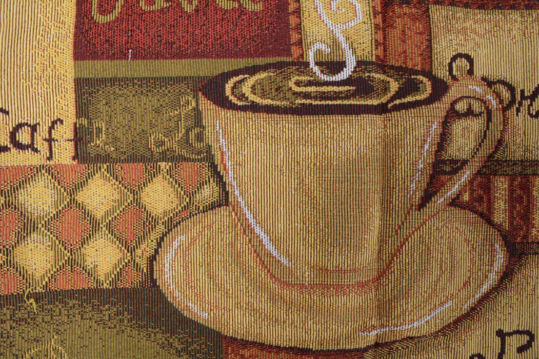 DaDa Bedding Smell of Coffee Cup Latte Java Brown Tapestry Table Runner Cloth (9912) - DaDa Bedding Collection
