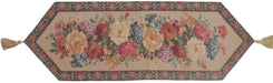DaDa Bedding Breath of Spring Colorful Floral Beige Brown Tapestry Dining Table Runner (3089) - DaDa Bedding Collection