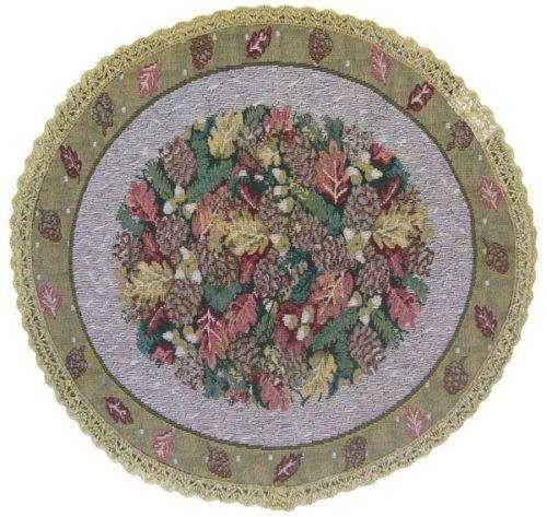 DaDa Bedding Festive Christmas Fiesta Floral Round Tapestry Table Cloth - DaDa Bedding Collection