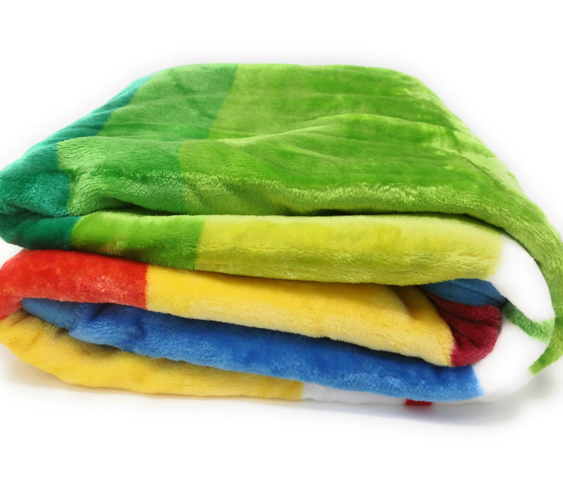 DaDa Bedding Colorful Striped Rainbow Reversible Plush Luxe Flannel Fleece Throw Blanket (XY9867) - DaDa Bedding Collection