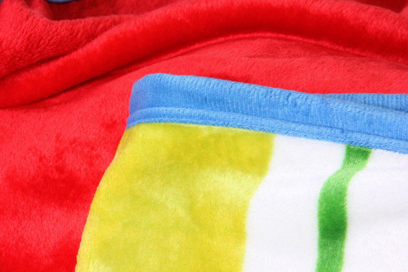 DaDa Bedding Colorful Striped Rainbow Reversible Plush Luxe Flannel Fleece Throw Blanket (XY9867) - DaDa Bedding Collection
