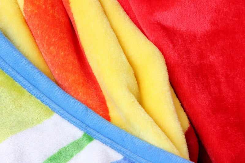 DaDa Bedding Colorful Striped Rainbow Reversible Plush Luxe Flannel Fleece Throw Blanket (XY9867) - DaDa Bedding Collection