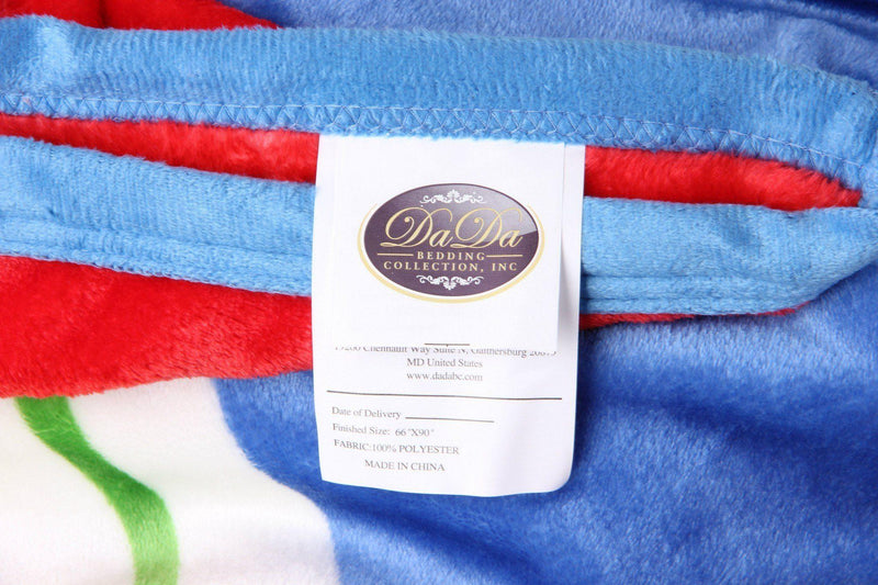 DaDa Bedding Colorful Striped Rainbow Reversible Plush Luxe Flannel Fleece Throw Blanket (XY9867) - DaDa Bedding Collection