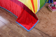 DaDa Bedding Colorful Striped Rainbow Reversible Plush Luxe Flannel Fleece Throw Blanket (XY9867) - DaDa Bedding Collection