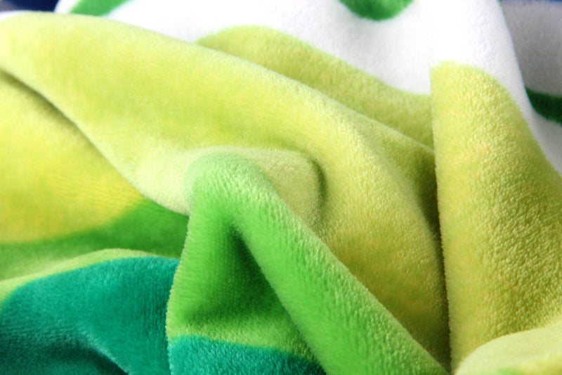 DaDa Bedding Colorful Striped Rainbow Reversible Plush Luxe Flannel Fleece Throw Blanket (XY9867) - DaDa Bedding Collection