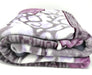 Throw Blanket - DaDa Bedding Orchid Blossoms Striped Floral Lavender Plush Fleece Flannel Throw Blanket (XY9833) - DaDa Bedding Collection