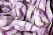DaDa Bedding Orchid Blossoms Striped Floral Lavender Plush Fleece Flannel Throw Blanket (XY9833) - DaDa Bedding Collection