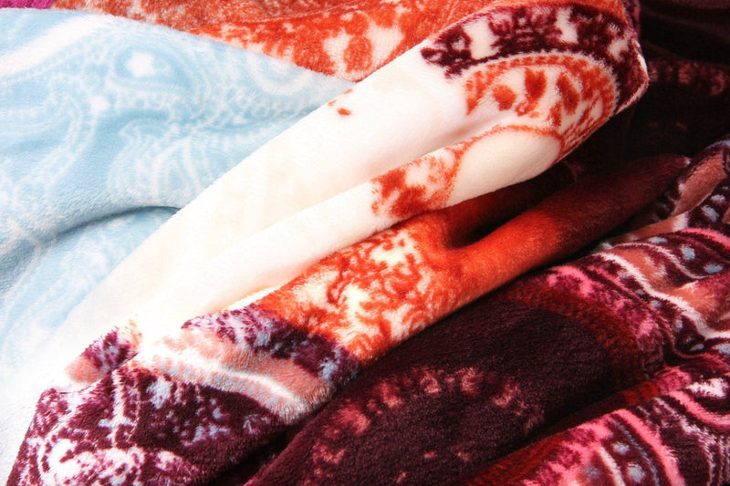 DaDa Bedding Paisley Dreams Floral Burgundy Mink Fleece Flannel Throw Blanket (XY0025) - DaDa Bedding Collection