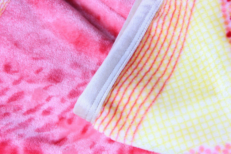 DaDa Bedding Seashore Sunny Yellow Lavender Floral Flannel Mink Fleece Throw Blanket (XY9901) - DaDa Bedding Collection