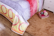 DaDa Bedding Seashore Sunny Yellow Lavender Floral Flannel Mink Fleece Throw Blanket (XY9901) - DaDa Bedding Collection