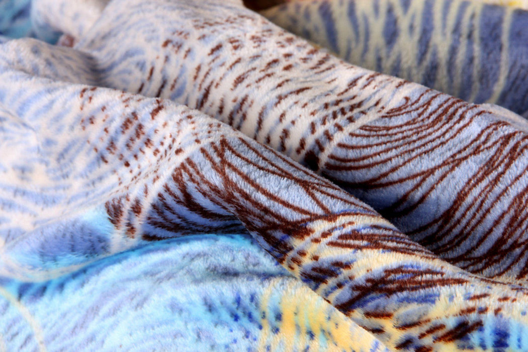 Throw Blanket - DaDa Bedding Swirly Painting Navy Blue Reversible Cozy Plush Flannel Fleece Throw Blanket (XY9897) - DaDa Bedding Collection