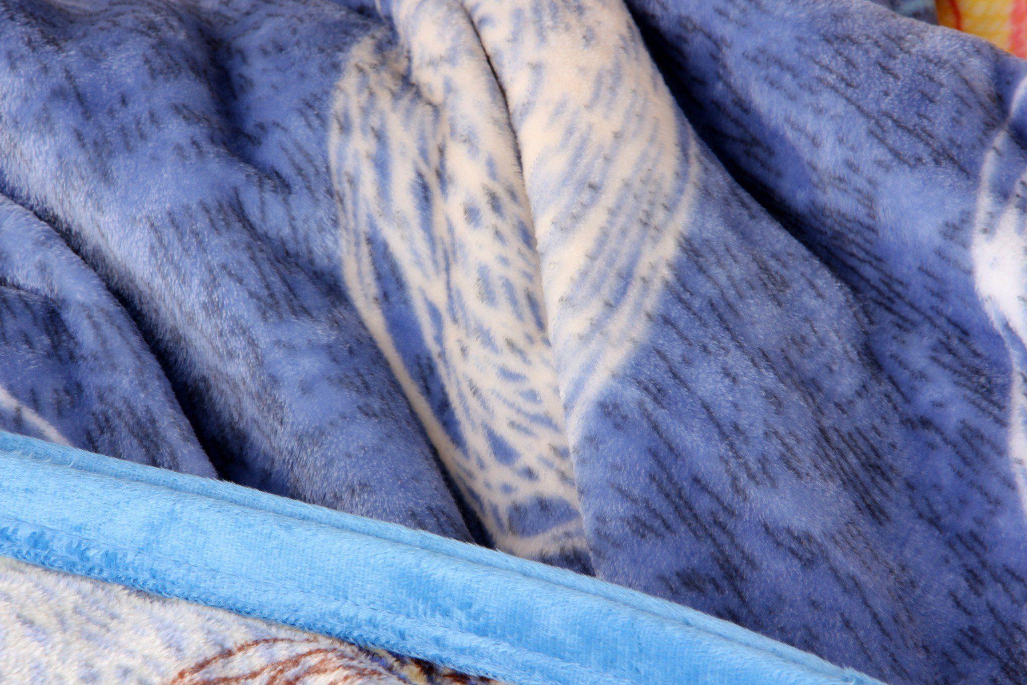 DaDa Bedding Swirly Navy Blue Lagoon Abstract Mink Flannel Fleece Throw Blanket (XY9897) - DaDa Bedding Collection