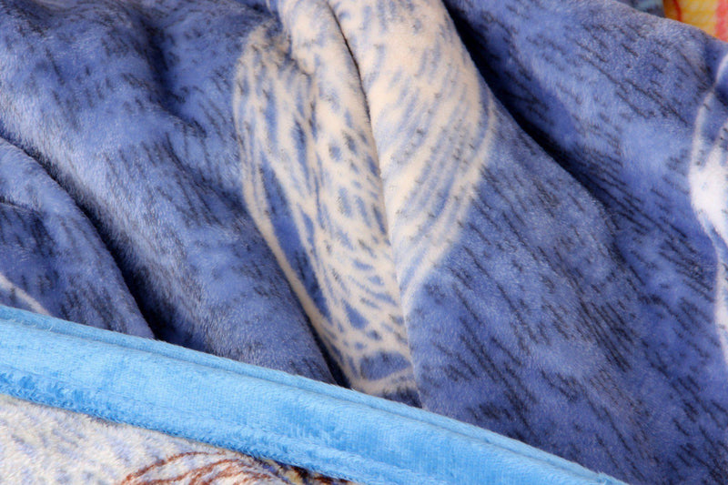 DaDa Bedding Swirly Navy Blue Lagoon Abstract Mink Flannel Fleece Throw Blanket (XY9897) - DaDa Bedding Collection