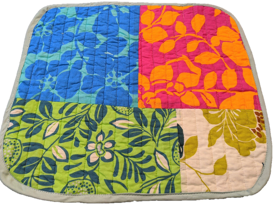 DaDa Bedding Set of 6-Pieces Hand-Made Placemats Cotton Bohemian Tropical Sunrise Rainbow Garden Patchwork Floral Table Mats - DaDa Bedding Collection