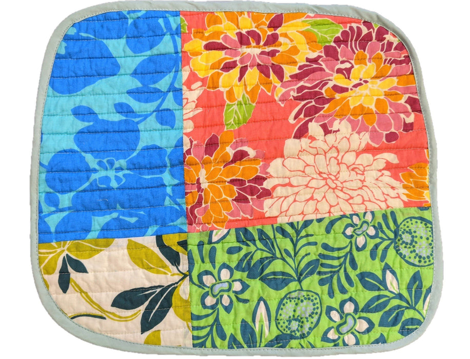 DaDa Bedding Set of 6-Pieces Hand-Made Placemats Cotton Bohemian Tropical Sunrise Rainbow Garden Patchwork Floral Table Mats - DaDa Bedding Collection