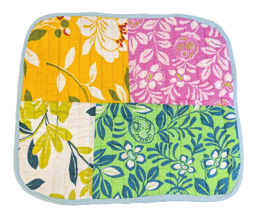 DaDa Bedding Set of 6-Pieces Hand-Made Placemats Cotton Bohemian Tropical Sunrise Rainbow Garden Patchwork Floral Table Mats - DaDa Bedding Collection