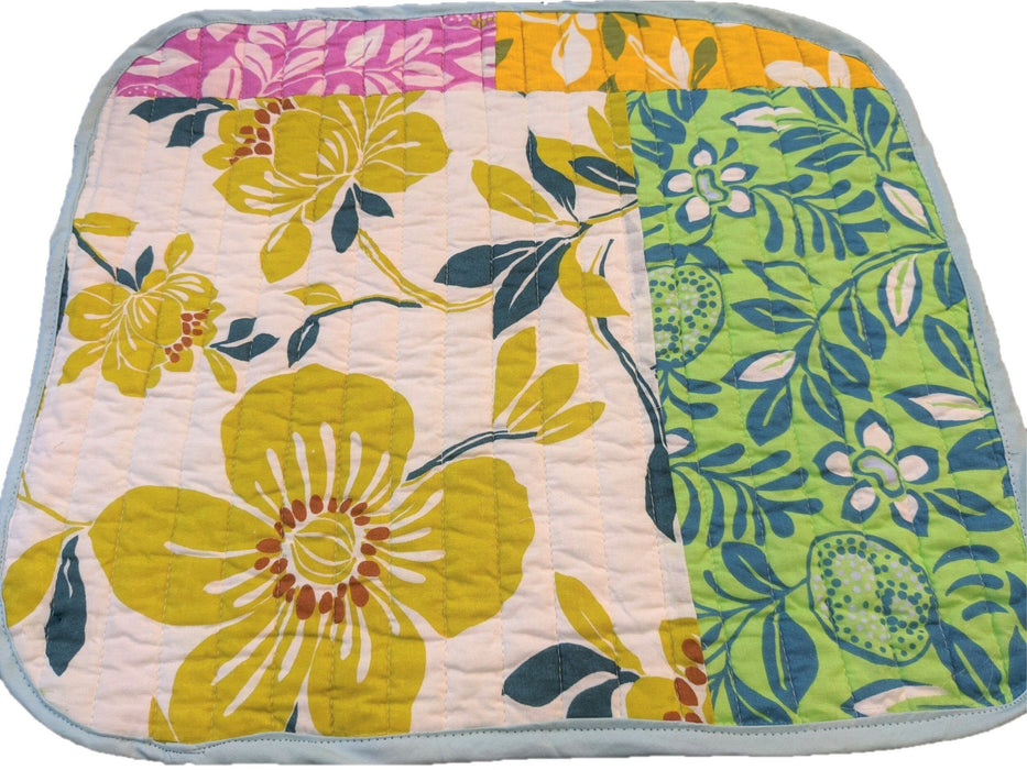 DaDa Bedding Set of 6-Pieces Hand-Made Placemats Cotton Bohemian Tropical Sunrise Rainbow Garden Patchwork Floral Table Mats - DaDa Bedding Collection