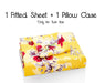 DaDa Bedding Sunshine Yellow Hummingbirds Floral Fitted Bed Sheet w/ Pillow Cases (JHW-925) - DaDa Bedding Collection