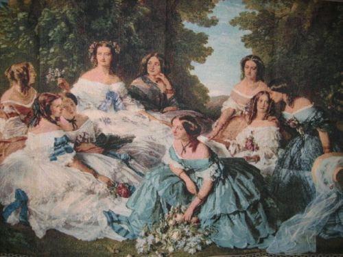 DaDa Bedding 'Her Ladies in Waiting' Spanish Party Classical French Rococo Woven Tapestry Wall Hanging - 36" x 50"-DaDa Bedding Collection