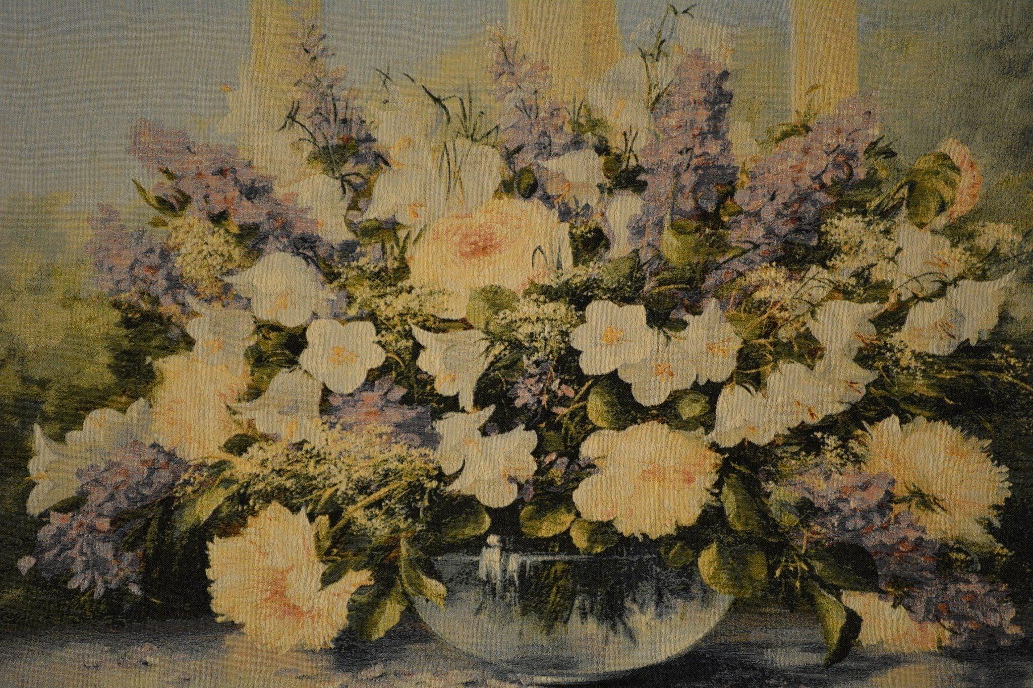 Tache 33 X 24 Inch Flowering Bouquet Floral Tapestry Wall Hanging - DaDa Bedding Collection